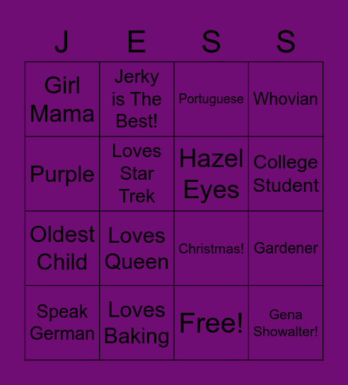 Get To Know Me Bingo Card