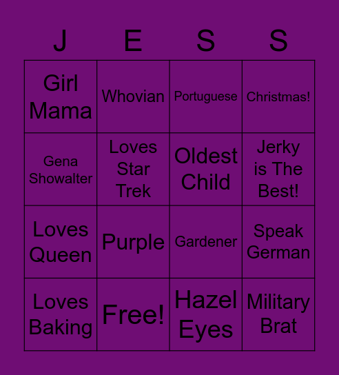 Get To Know Me Bingo Card