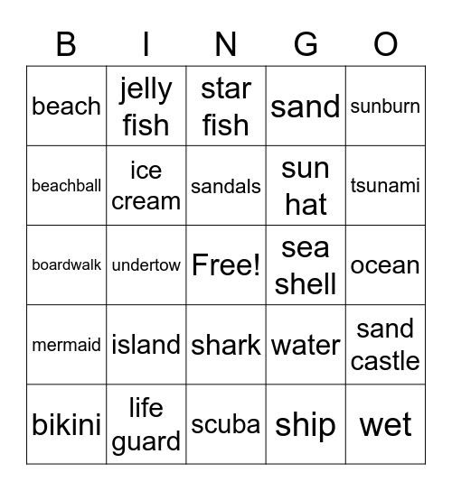 Island Bingo Card