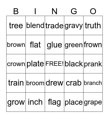 Blends Bingo Card