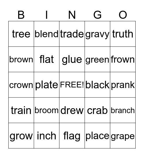 Blends Bingo Card