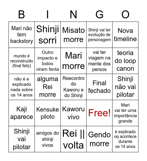 3.0+1.0 Bingo Card