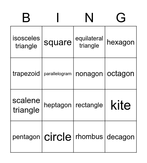 Kimmons math bingo Card