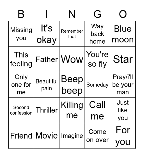 Eunseo Bingo Card