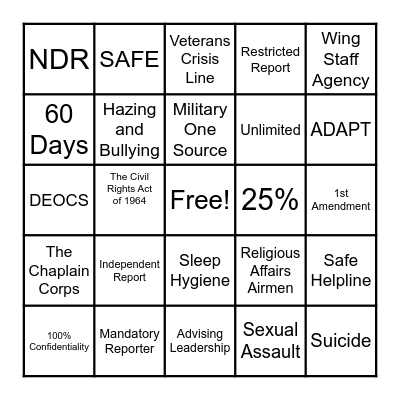 CARE Team Bingo Card