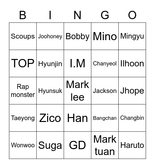 Eunseo Bingo Card