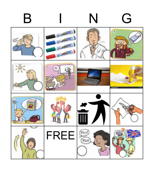 Classroom English Bingo Card