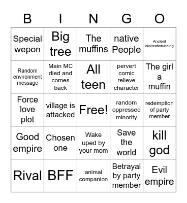JRPG Bingo Card