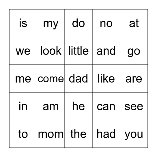 Halloween First Grade Fun Bingo Card