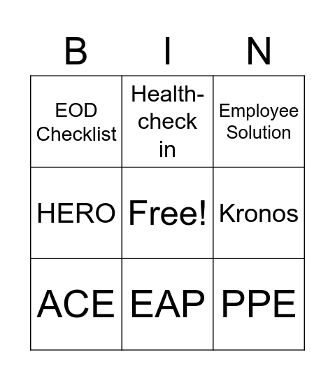 Orlando Market Bingo Card