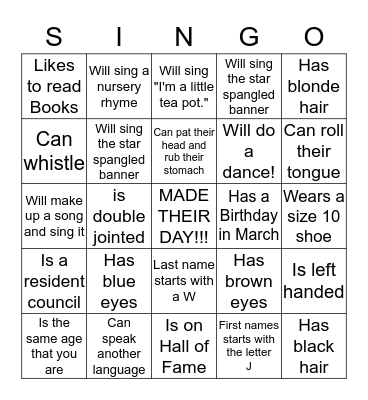 Find Someone who... Bingo Card