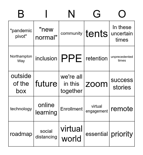 Opening Days Bingo Card