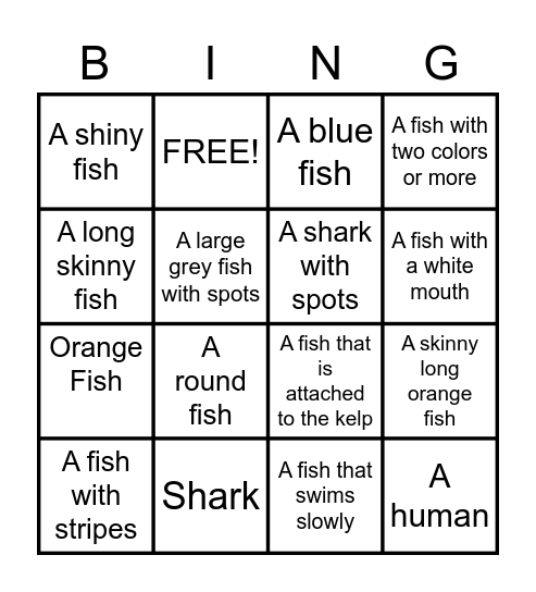 Ocean Discovery Bingo Card 3rd - 5th Bingo Card
