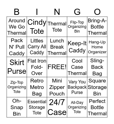 Thirty-One Bingo Card
