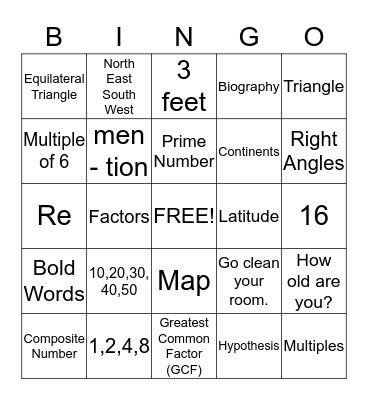 Everything  BINGO Card