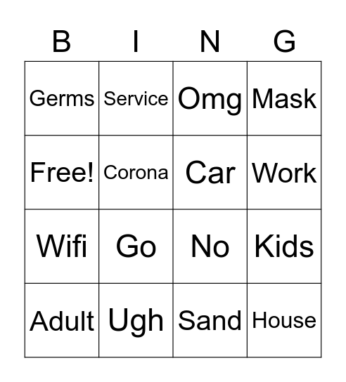 Rayisms Bingo Card