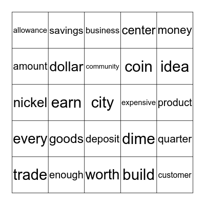 Vocabulary Fun for Third Grade Bingo Card