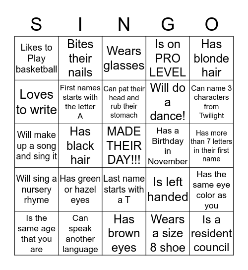 Find Someone who... Bingo Card