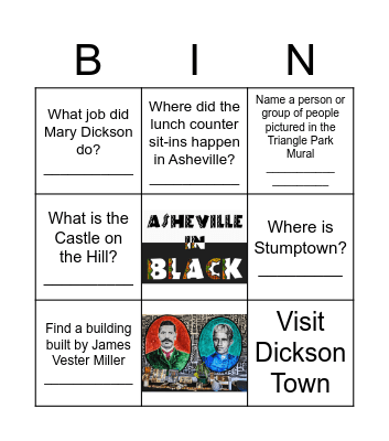 Asheville Black History Bingo Card