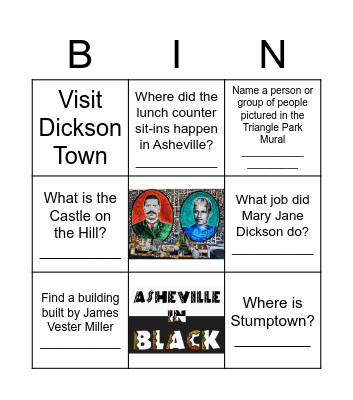 Asheville Black History Bingo Card