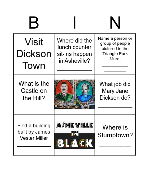 Asheville Black History Bingo Card