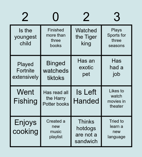BINGO Card