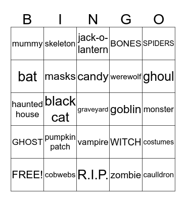 HAPPY HALLOWEEN! Bingo Card