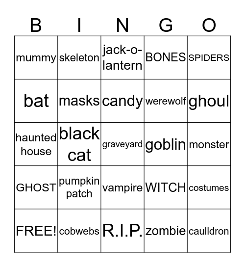 HAPPY HALLOWEEN! Bingo Card