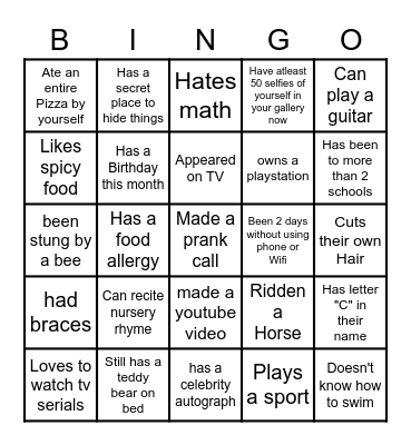 Stay or Bin-Go ? Bingo Card