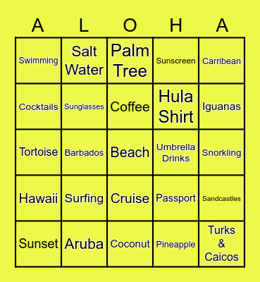 PSD Happy Hour Bingo Card