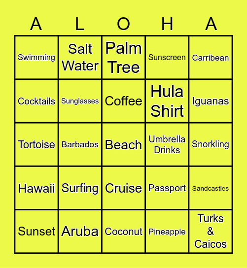 PSD Happy Hour Bingo Card