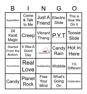 AABE VA CHAPTER MUSICAL BINGO Card