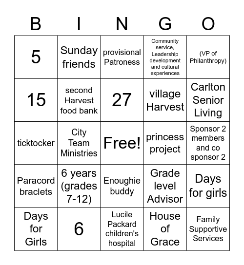 Kick off 2020 Bingo Card