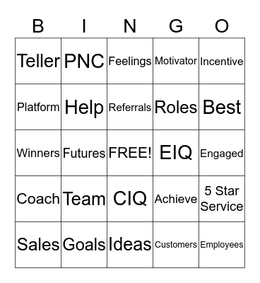 Branch Bingo Card