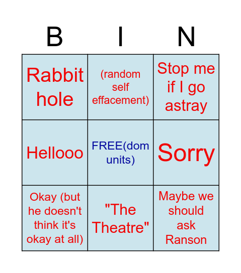 Brian Spain Bingo Card