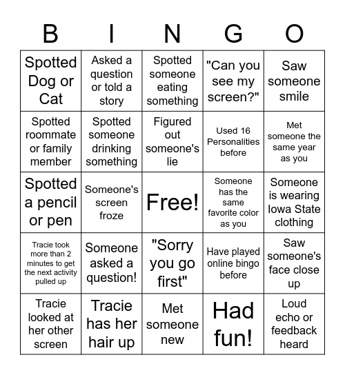 PM Event Bingo! Bingo Card