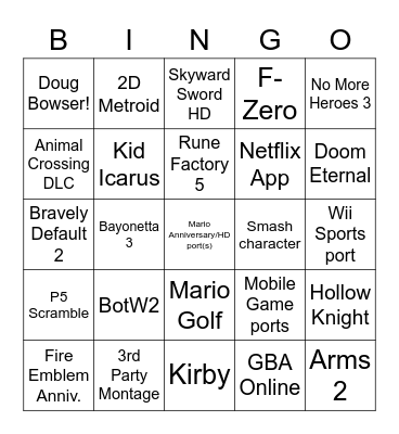 Direct Bingo Card