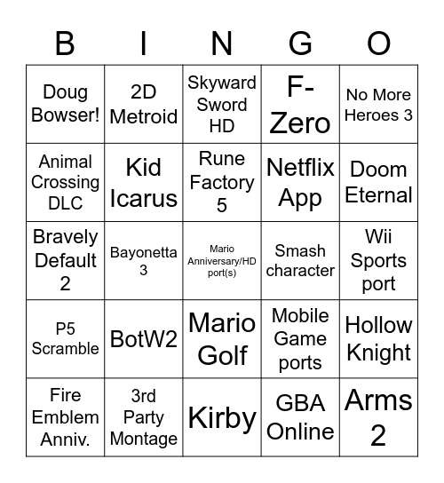 Direct Bingo Card