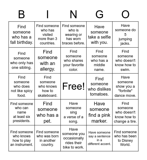 SCOW TEAM BINGO Card
