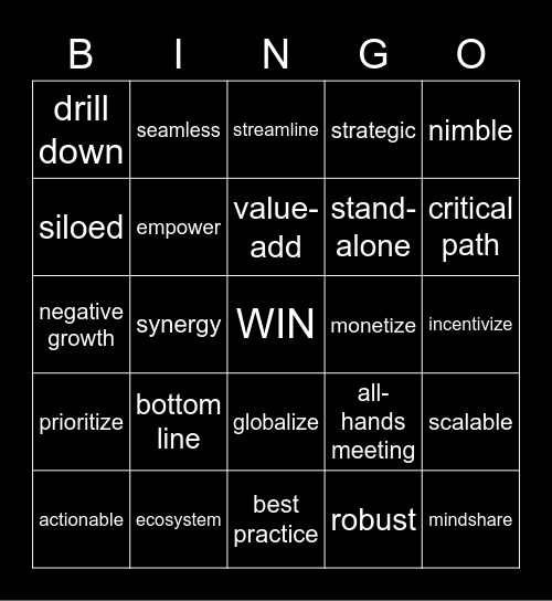 Bingo Bango Bingo Card