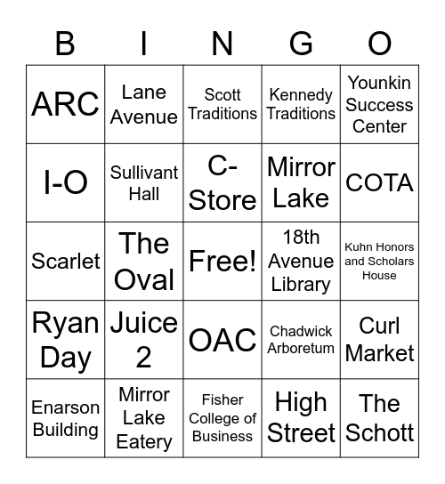 DSWS Bingo Night Bingo Card