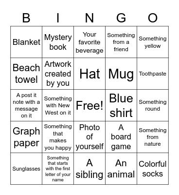 Virtual BINGO ! Bingo Card