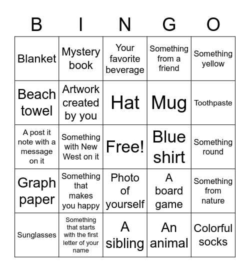 Virtual BINGO ! Bingo Card