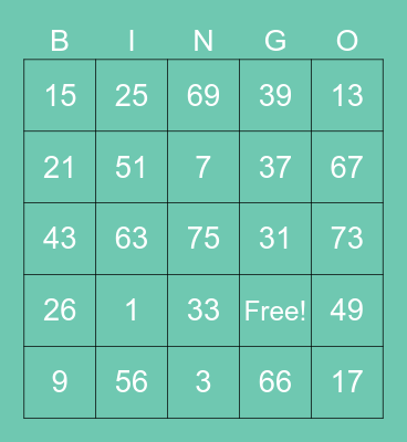 PAST PARTICIPLE Bingo Card