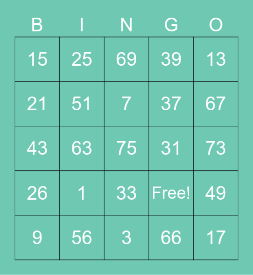 PAST PARTICIPLE Bingo Card