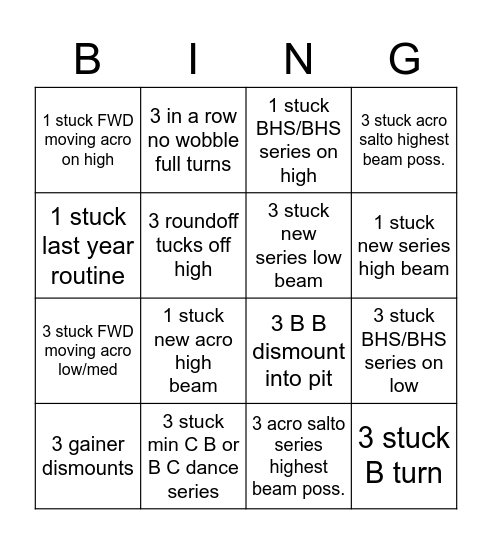 Level 8/9 Bingo (Aug '20) Bingo Card