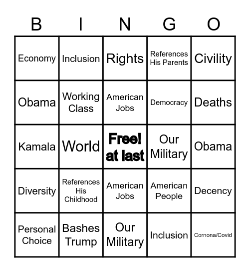 Biden Bingo! Bingo Card