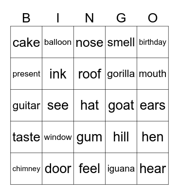 P1/1 Bingo for Friday :) Bingo Card