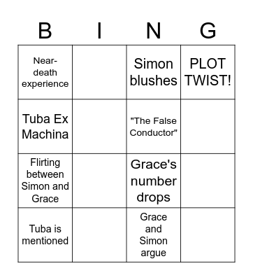 INFINITY TRAIN Bingo Card