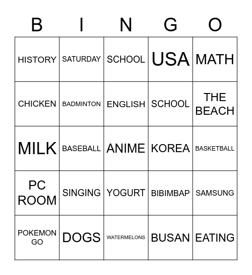 FIND SOMEONE WHO LIKES ________. Bingo Card